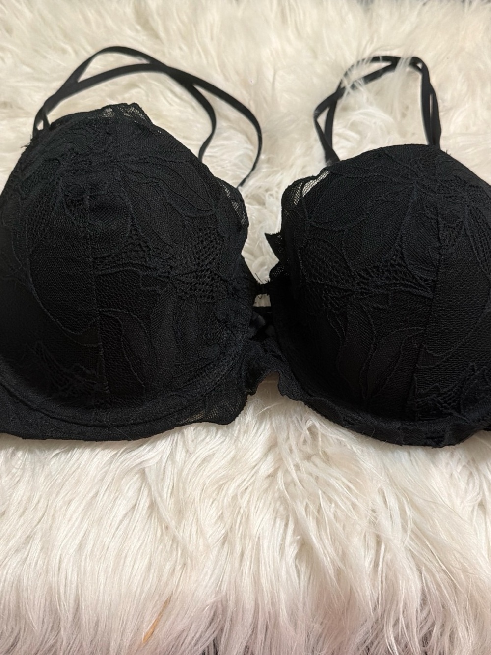 Target Black Lace Push-Up Bra with Double Straps